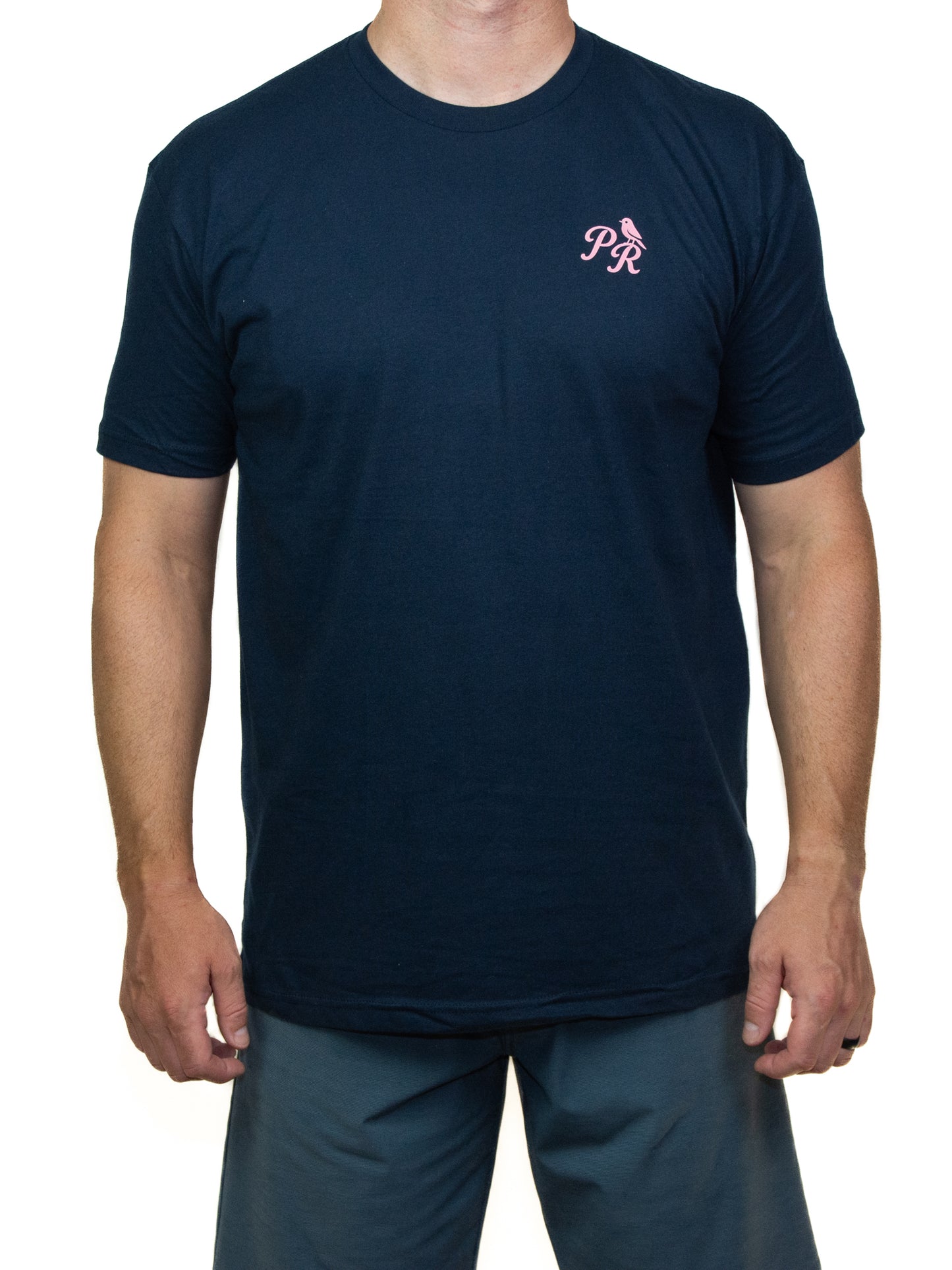 Crew T - Logo - Navy/Pink